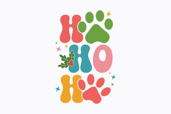 Christmas Dog Ho Ho Ho Retro Svg