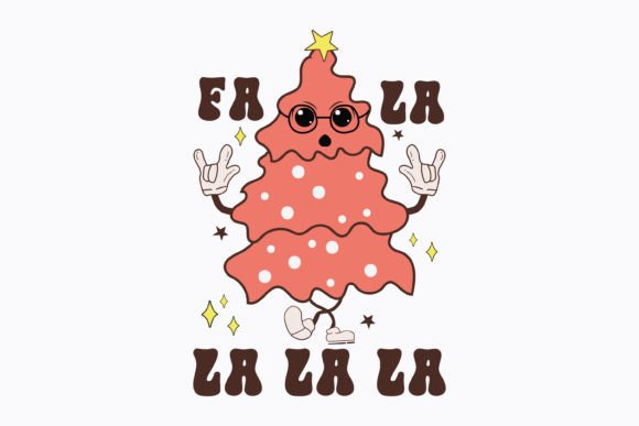 Fa La La La La Christmas Retro Svg