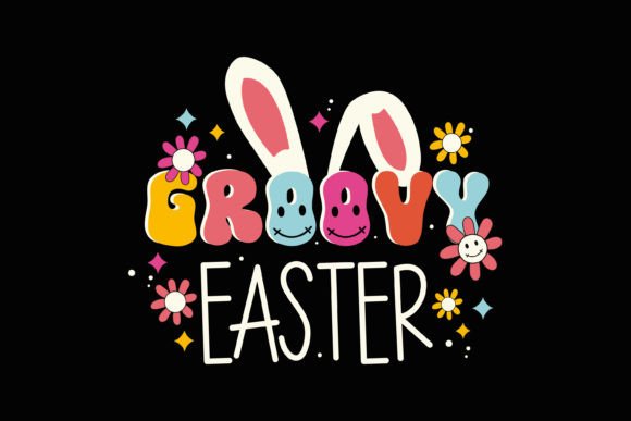 Groovy Easter Face Retro Easter Quote