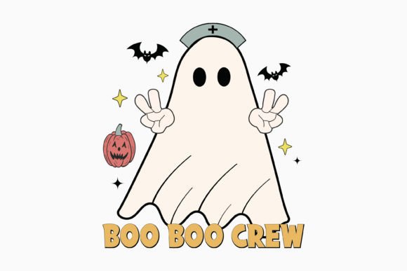 Halloween Nurse Boo Boo Crew Retro Svg