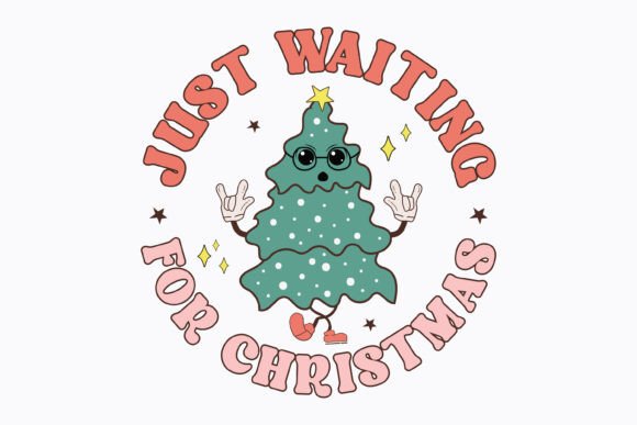 Just Waiting for Christmas Retro Svg
