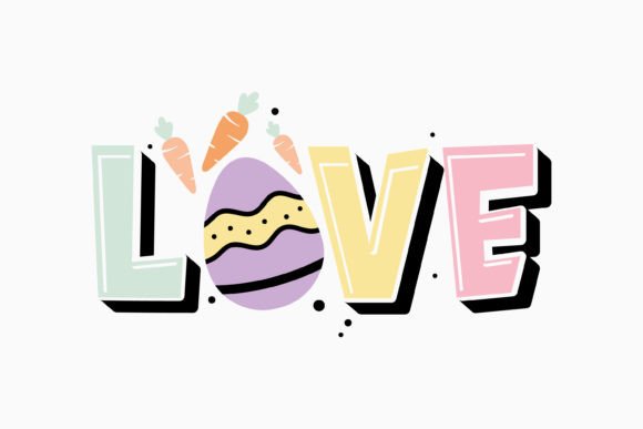 Love Retro Easter Quotes SVG