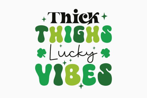 Retro Lucky Vibes St. Patricks Day Quote