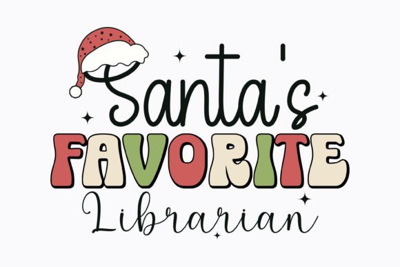 Santa Favorite Librarian Retro Svg